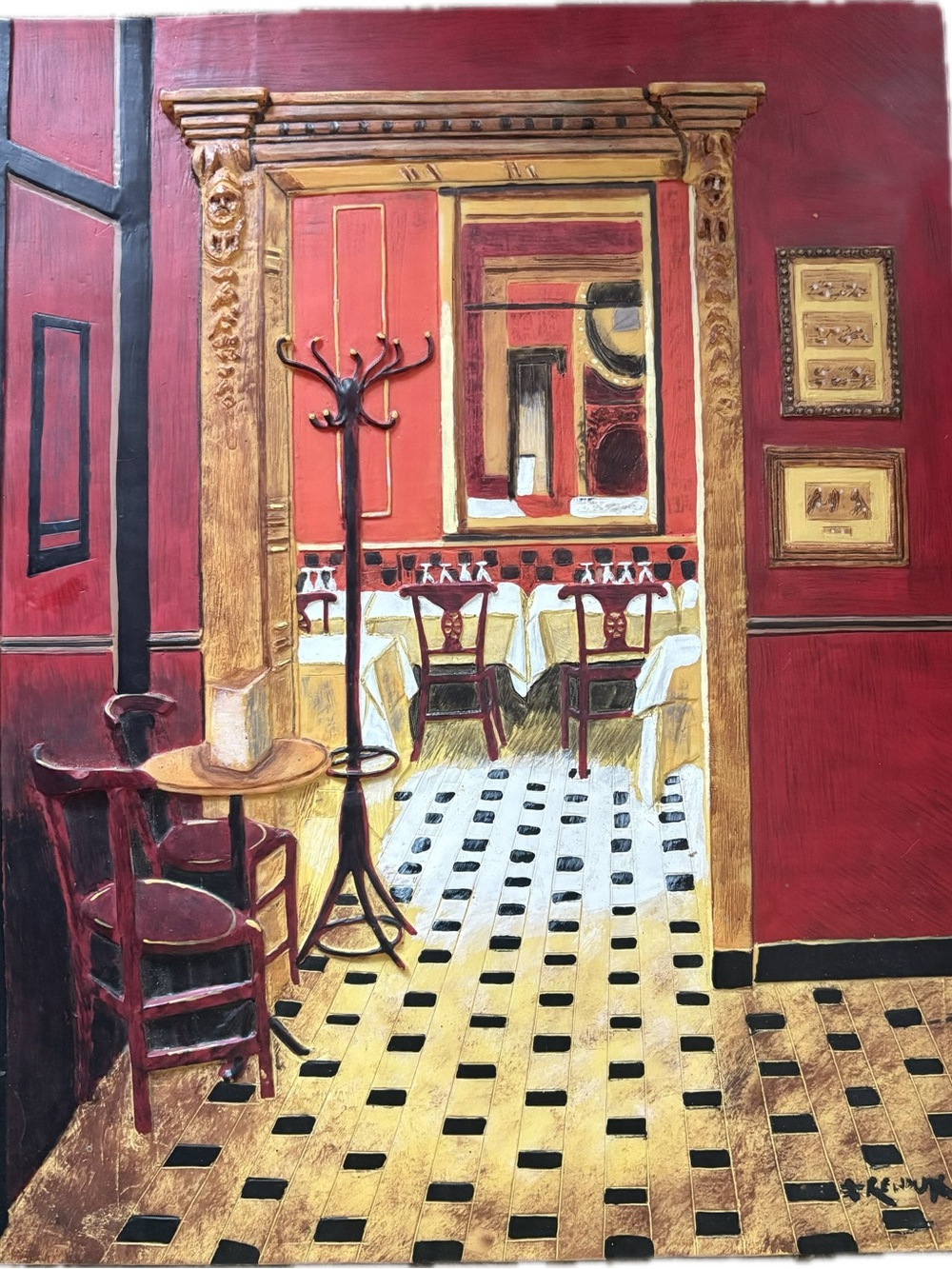"En Rouge" Realistic Painting Reproduced Artwork by André Renoux